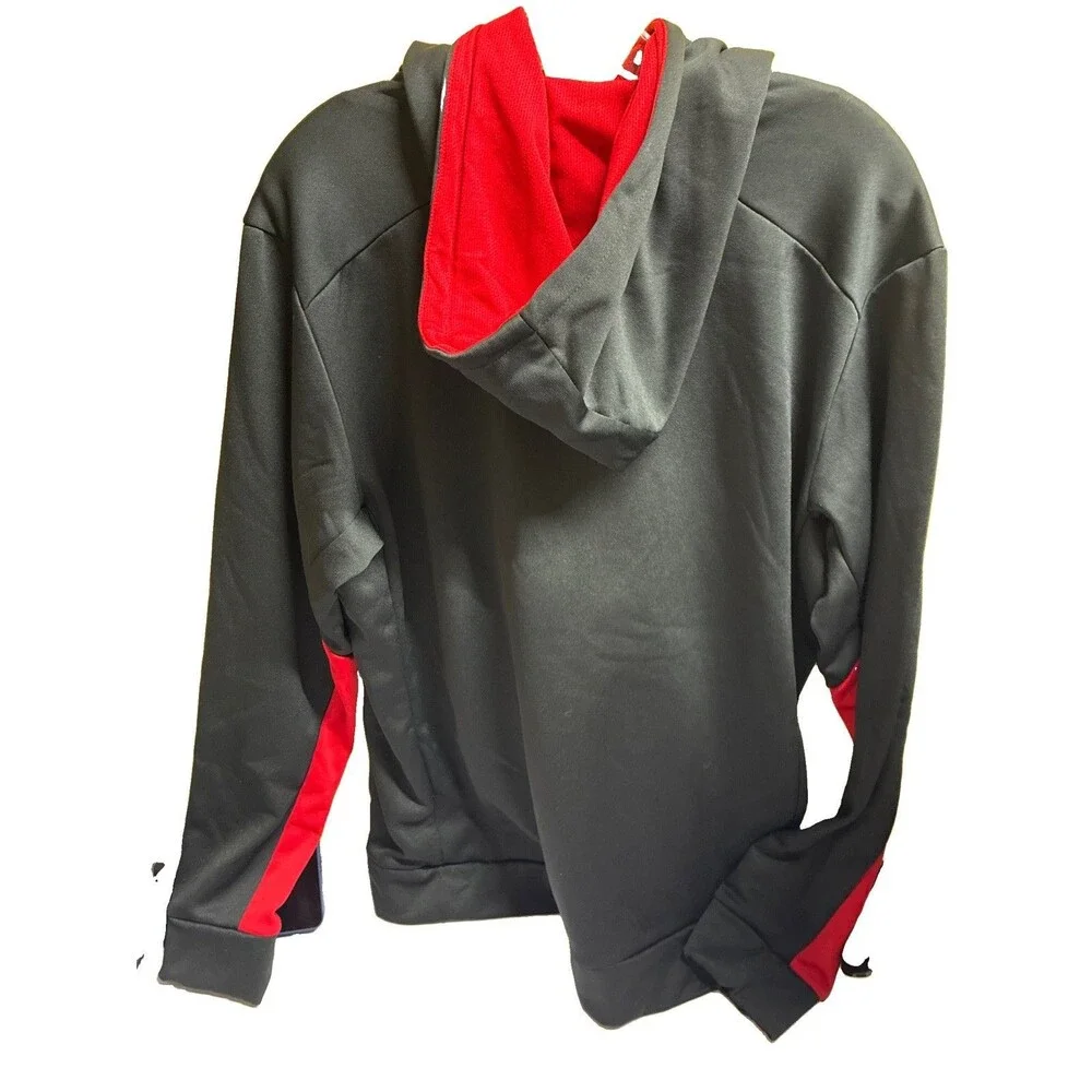 Nike Therma-FIT Hoodie Mens L Black Red Pullover Big Swoosh Logo 749517-010